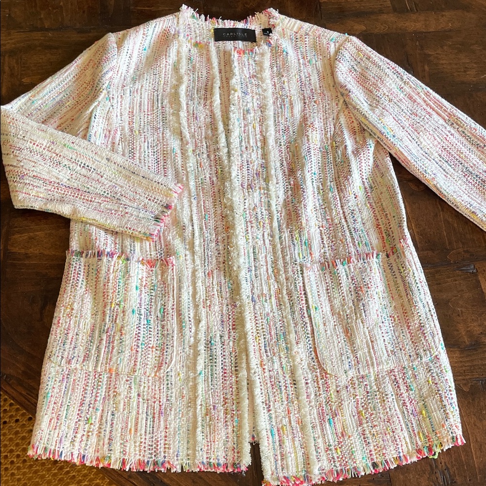 Elegant Multicolor Tweed Blazer